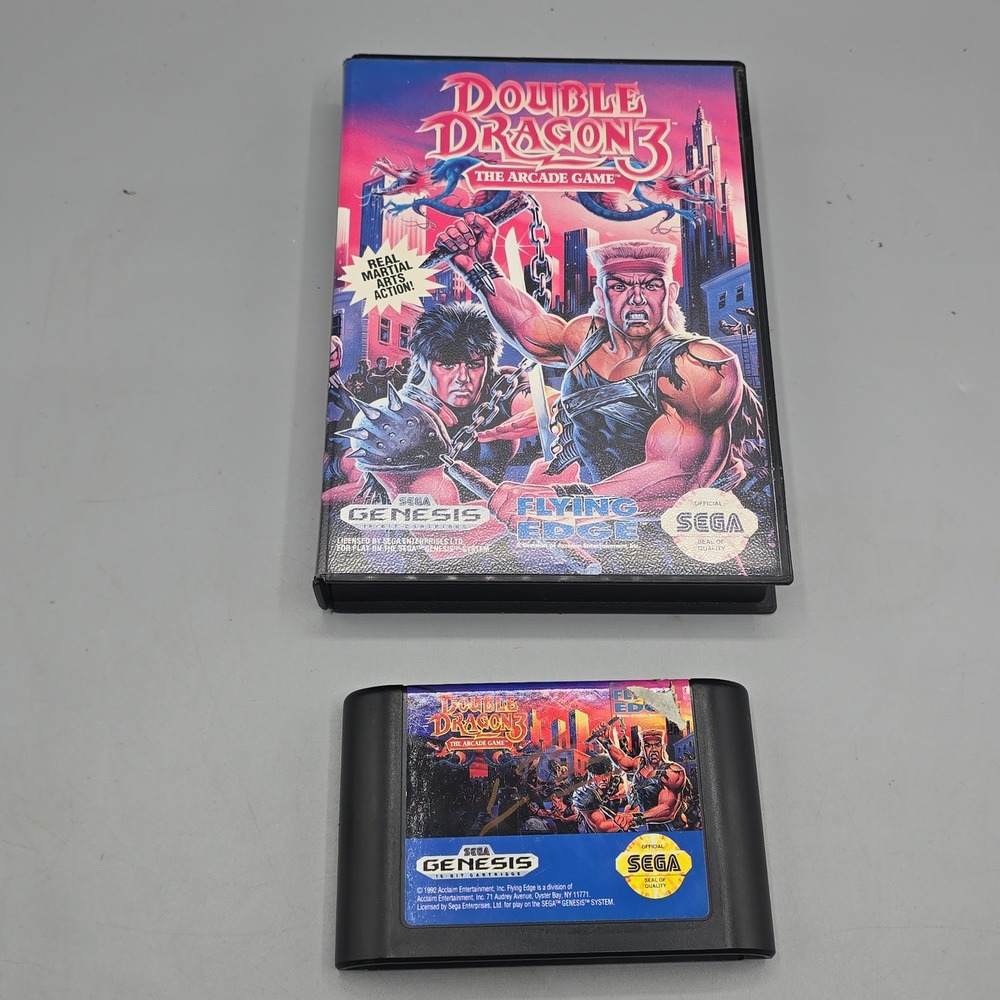Double Dragon 3 The Arcade Game Sega Genesis Flying Edge Cartridge and Case
